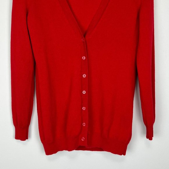C by Bloomingdales Red Cashmere Cardigan Shell Sweater Set 2 Piece size Small - Picture 3 of 13